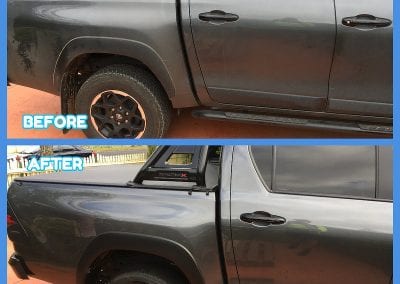 Pickup truck before and after detailing - Car